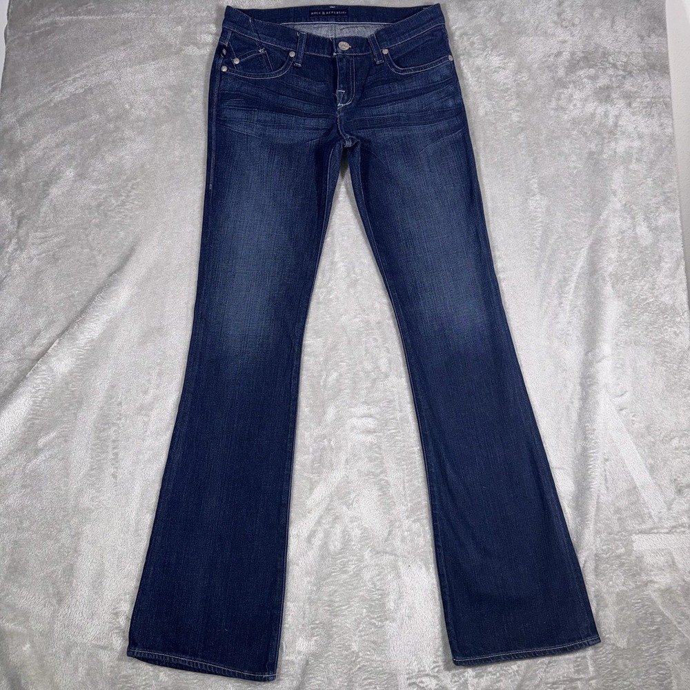 Rock & Republic Kasandra Jeans Size 29x35 Dark Low Rise Bootcut Classic - Picture 2 of 14